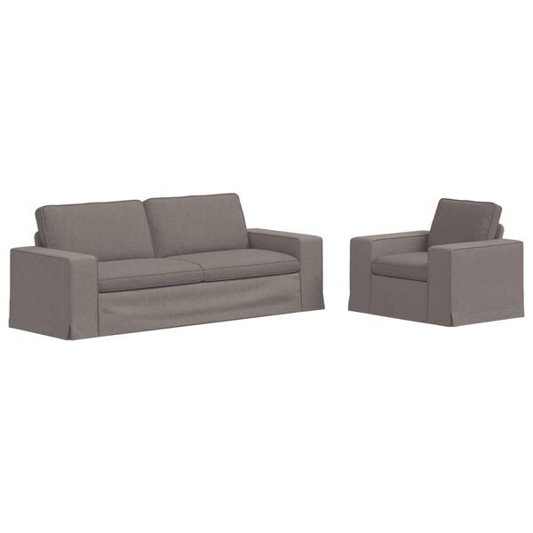 vidaXL Sofa 2 pcs Taupe 182 x 80 x 82 cm audinys