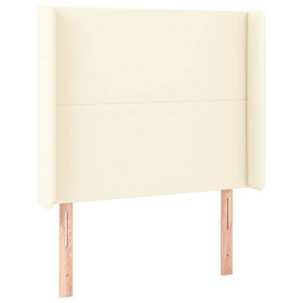 vidaXL Galvūgalis su LED, kreminės spalvos, 83x16x118/128 cm