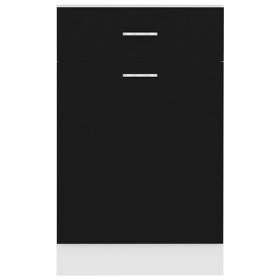 vidaXL Apatinė spintelė su stalčiumi, juoda, 50x46x81,5cm, MDP