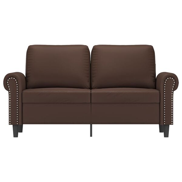 vidaXL Dvivietė sofa, rudos spalvos, 120cm, dirbtinė oda