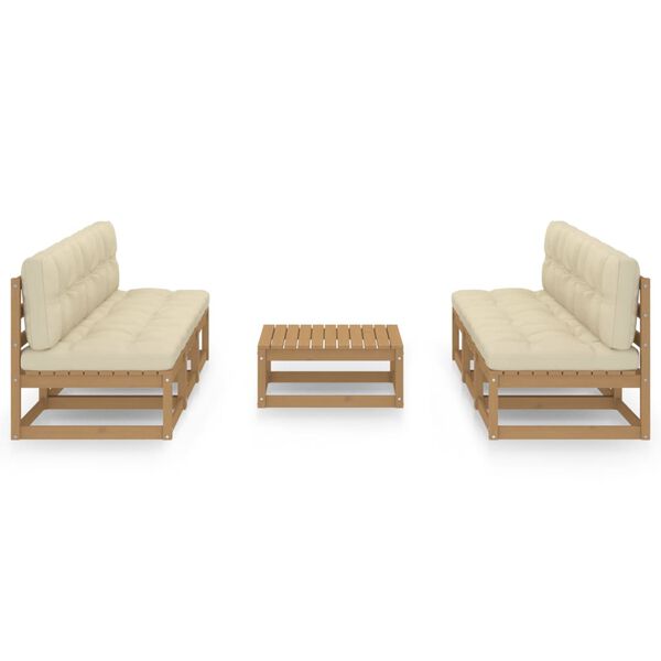 vidaXL Sodo komplektas su pagalvėlėmis, 7 dalių, pu&scaron;ies masyvas