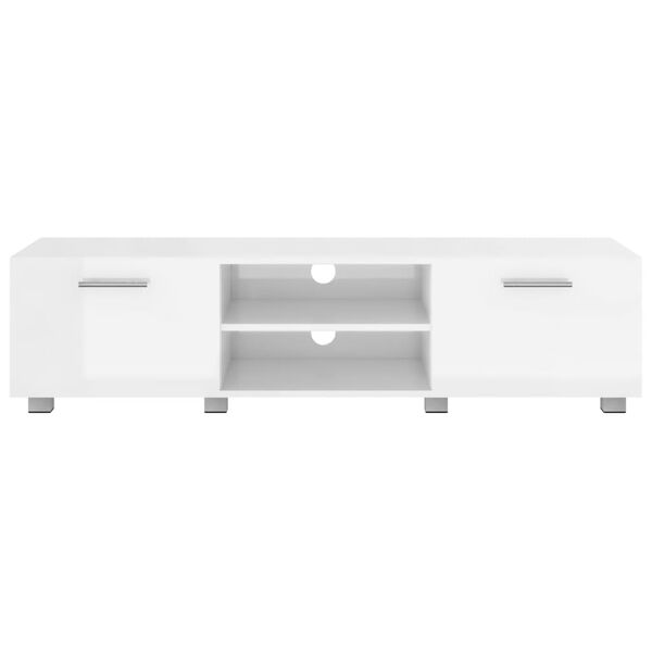 vidaXL Televizoriaus spintelė, balta, 140x40x35cm, mediena, blizgi