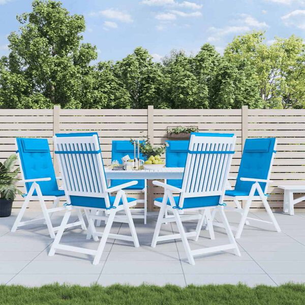 vidaXL Kėdės pagalvėlės, 6vnt., šviesiai mėlynos, oksfordo audinys