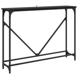vidaXL Konsolinis stalas Juodas ąžuolas 102 x 23 x 75 cm