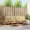 vidaXL Lauko sofos komplektas 5 Vienetas Natūralus ir bežinis