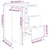 vidaXL Šoninė spintelė, pilka ąžuolo, 60x30x70cm, apdirbta mediena