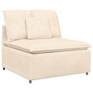 vidaXL Modulinė sofa su pagalvėlėmis, kreminės spalvos, 100 cm