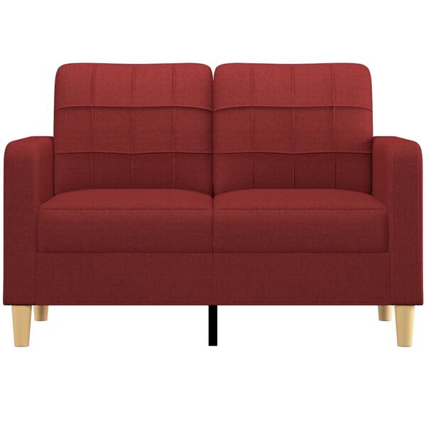 vidaXL Dvivietė sofa, raudonojo vyno spalvos, 120cm, audinys
