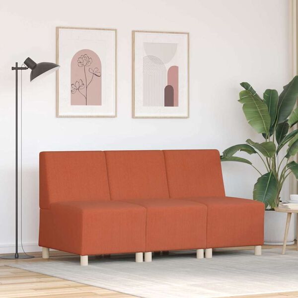 vidaXL Modulinis sofa vienetas be rankų 3 pcs Oranžinė 55 x 74 x 82 cm