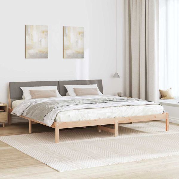 vidaXL Lovos rėmas Ruda ir taupe 160 x 200 cm Pu&scaron;ies masyvas