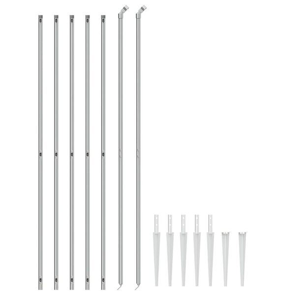 vidaXL Tinklinė tvora su smaigais, sidabrinės spalvos, 1,6x10m