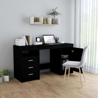 vidaXL Rašomasis stalas, juodos spalvos, 140x50x76cm, MDP