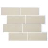 vidaXL Metro plytelė 10 pcs Smėlio 29 x 21 cm Poliuretanas ir PET