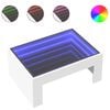 vidaXL Kavos staliukas su Infinity LED lemputėmis, baltas, 70x50x30cm