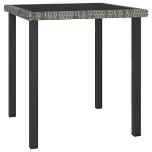 vidaXL Sodo valgomojo stalas, pilkos spalvos, 70x70x73cm, poliratanas