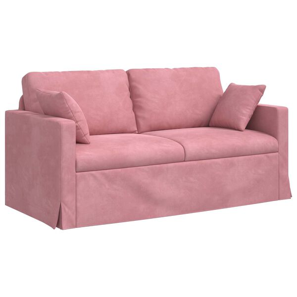 vidaXL Sofa Rožinė Bendri matmenys: 158 x 78 cm (P X G x A) Aksomas