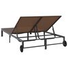 vidaXL Saulėtas gultas 1-asmuo Ruda 206 x 62.5 x 74 cm poliratanas