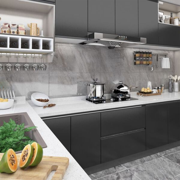 vidaXL Lipnios plėvelės baldams, 2vnt., juodos, 500x90cm, PVC