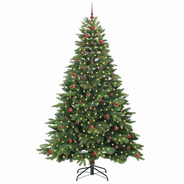 vidaXL Dirbtinė Kalėdų eglutė su 300 LED Žalia 240 cm PE ir PVC