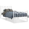 vidaXL Lovos rėmas su galvūgaliu/kojūgaliu, baltas, 75x190cm, metalas