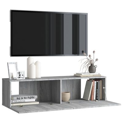 vidaXL Sieninė televizoriaus spintelė, pilka, 120x30x30 cm, mediena