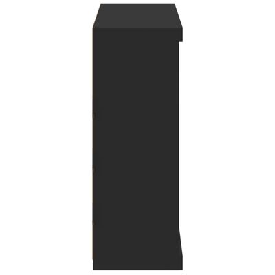 vidaXL Šoninė spintelė su LED lemputėmis, juodos spalvos, 81x37x100cm