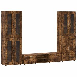 vidaXL TV spintelių komplektas su stalčių FLORIN 3 pcs Rūkyta ąžuolas