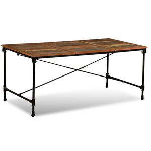 vidaXL Valgomojo stalas, perdirbtos medienos masyvas, 180cm