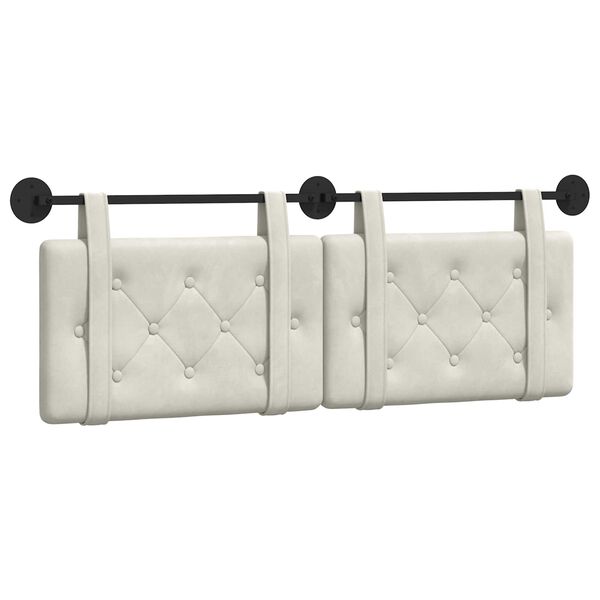 vidaXL Kabantysis galvūgalis Kreminė 130 x 55 x 5 cm Aksomas