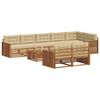 vidaXL Lauko sofos komplektas su pagalve 9 pcs Natūralus ir bežinis