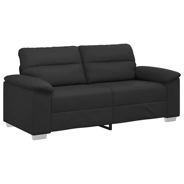 vidaXL Dvivietė sofa, juoda, 180x81x84 cm, dirbtinė oda