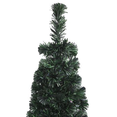 vidaXL Dirbtinė siaura Kalėdų eglutė su stovu, 120cm, optinis pluoštas