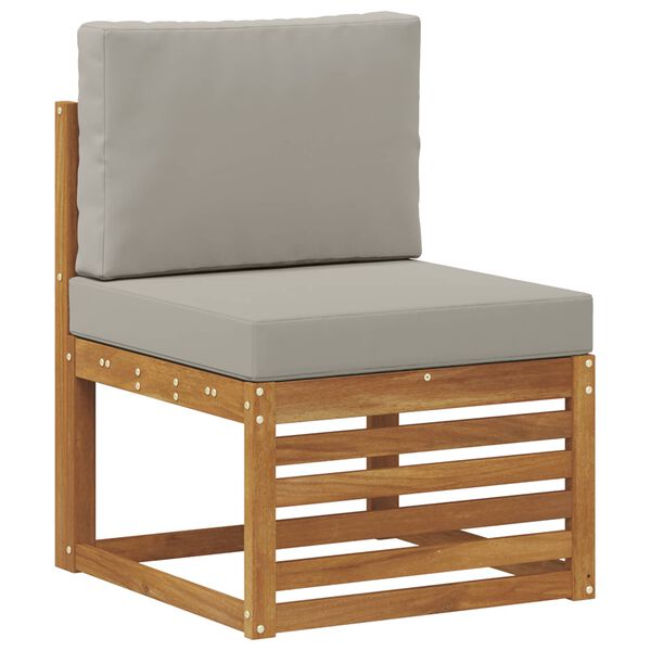 vidaXL Lauko sofos komplektas 3 pcs Natūrali ir &scaron;viesiai pilka