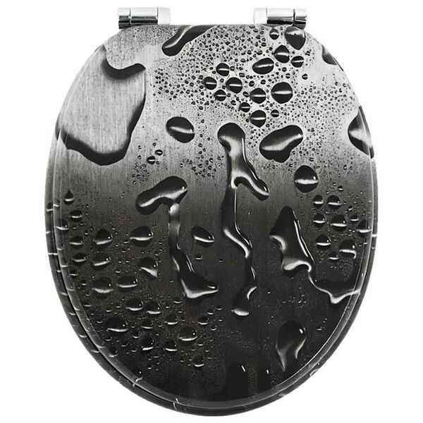 vidaXL Mink&scaron;tai užsidarantis tualeto dangtis Pilka 44 x 38 cm