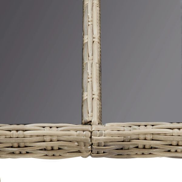 vidaXL Sodo valgomojo stalas, rudas, 200x100x74cm, stiklas/poliratanas