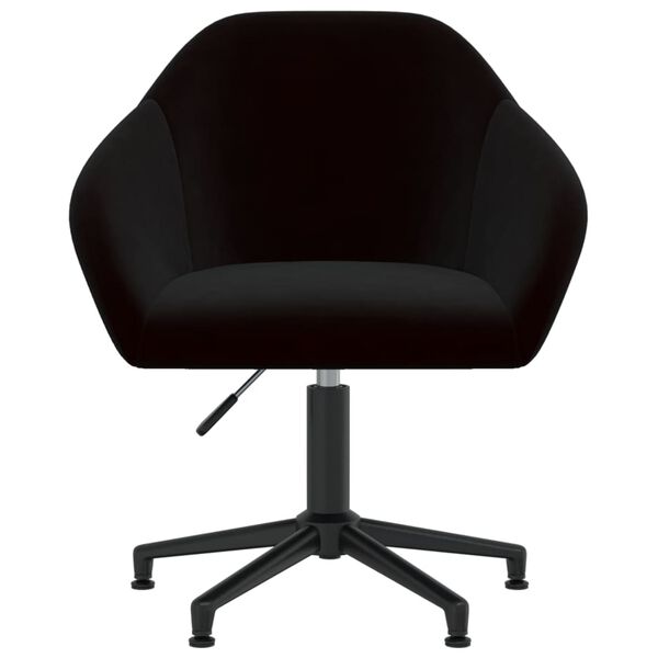 vidaXL Pasukamos valgomojo kėdės, 6vnt., juodos spalvos, aksomas