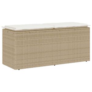 vidaXL sodo suolas su pagalvėlė smėlio spalvos 110x40x44cm poliratanas