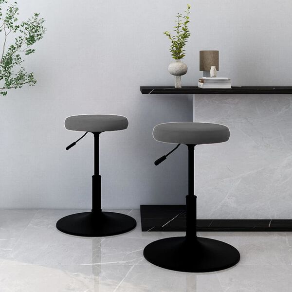 vidaXL Valgomojo kėdės, 2vnt., tamsiai pilkos spalvos, aksomas