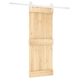 vidaXL Slankios durys Natūrali ir Balta 80 x 210 cm