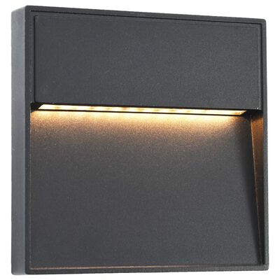 vidaXL Sieniniai LED lauko šviestuvai, 2vnt., juodi, 3W, kvadratiniai