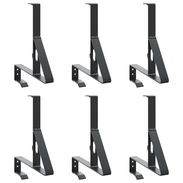 vidaXL Sniego sargybos laikiklis 6 pcs Juoda 29,5 x 3 x 34,5 cm