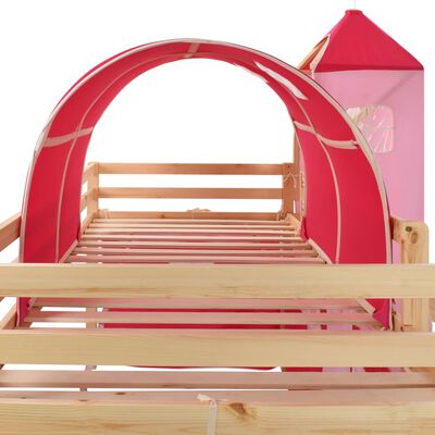 vidaXL Vaikiškos dviaukštės lovos rėmas, su čiuožykla ir kopėčiomis, 208x230cm