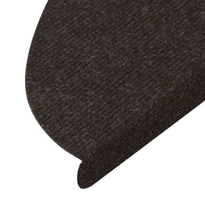 vidaXL Lipnūs laiptų kilimėliai, 15vnt., juodos spalvos, 56x17x3 cm