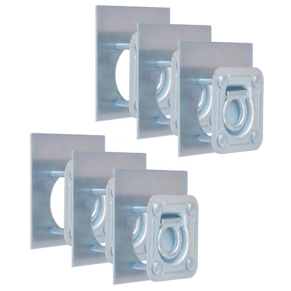 vidaXL Tvirtinimo žiedai namel. ant ratų, 6vnt., cink. plienas, 2000kg