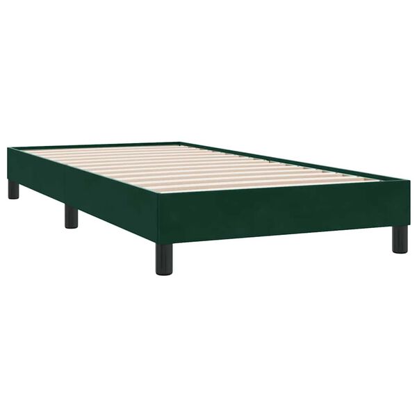 vidaXL Box Spring Lova be čiužinio Tamsiai žalia 80x210 cm aksomas