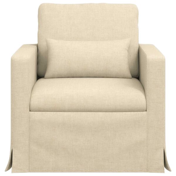 vidaXL Sofa 60cm Kreminė Metalas