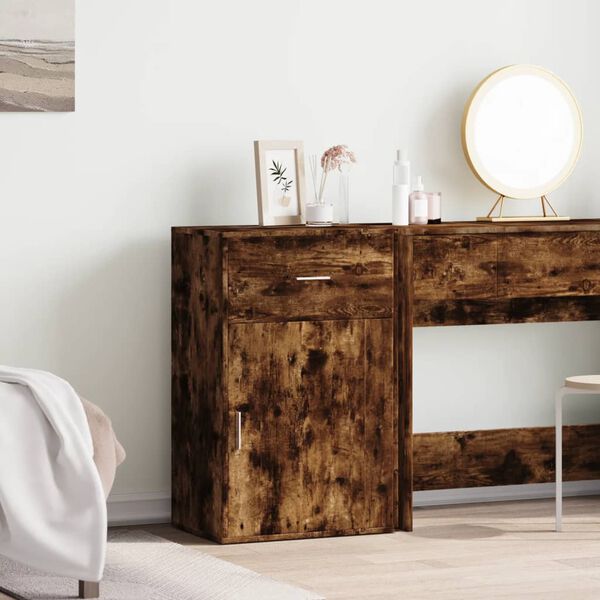 vidaXL Spintelė daiktams, dūminio ąžuolo spalvos, 56,5x39x90cm, MDP