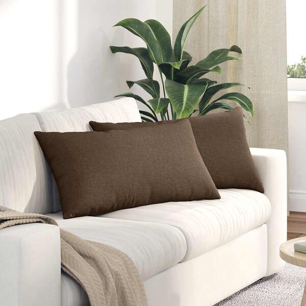 vidaXL Sofa Pagalvės 2 pcs Ruda 80 x 40 cm audinys