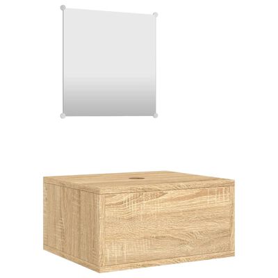 vidaXL Vonios baldų komplektas, 2 dalių, ąžuolo, apdirbta mediena