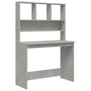 vidaXL Ra&scaron;omasis stalas, betono pilkas, 102x45x148cm, mediena